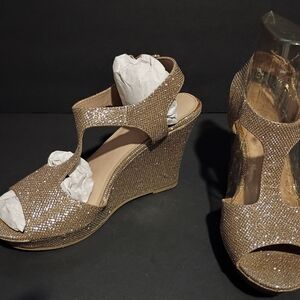 Elegant Glitter Wedge Sandals